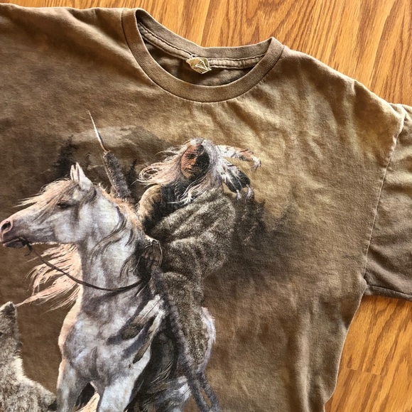 Native American Chief The Mountain tie dye t shirt - Picture 3 of 5